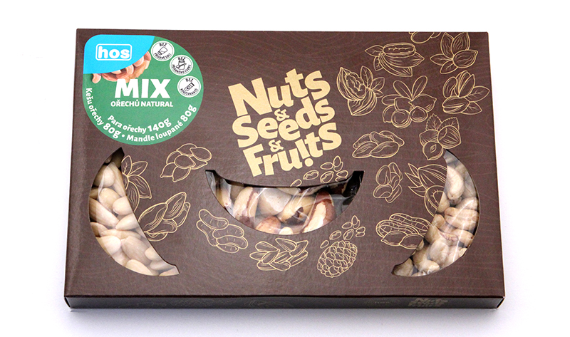 Krabička MIX ořechů natural 300 g HOS